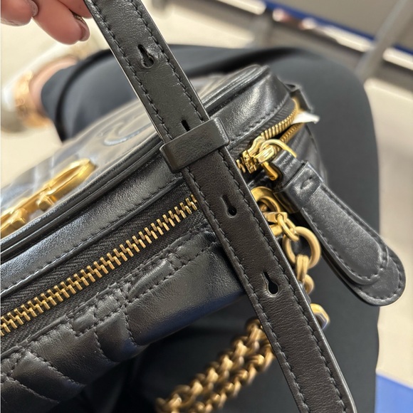 Salvatore Ferragamo Handbags - Salvatore Ferragamo Black Crossbody Bag with Gold Accents